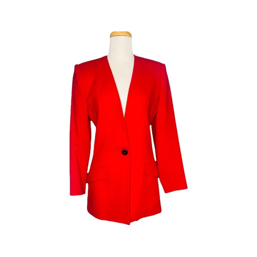 Pine Place 1990's Vintage 100% Wool Women's Blazer Red Size M